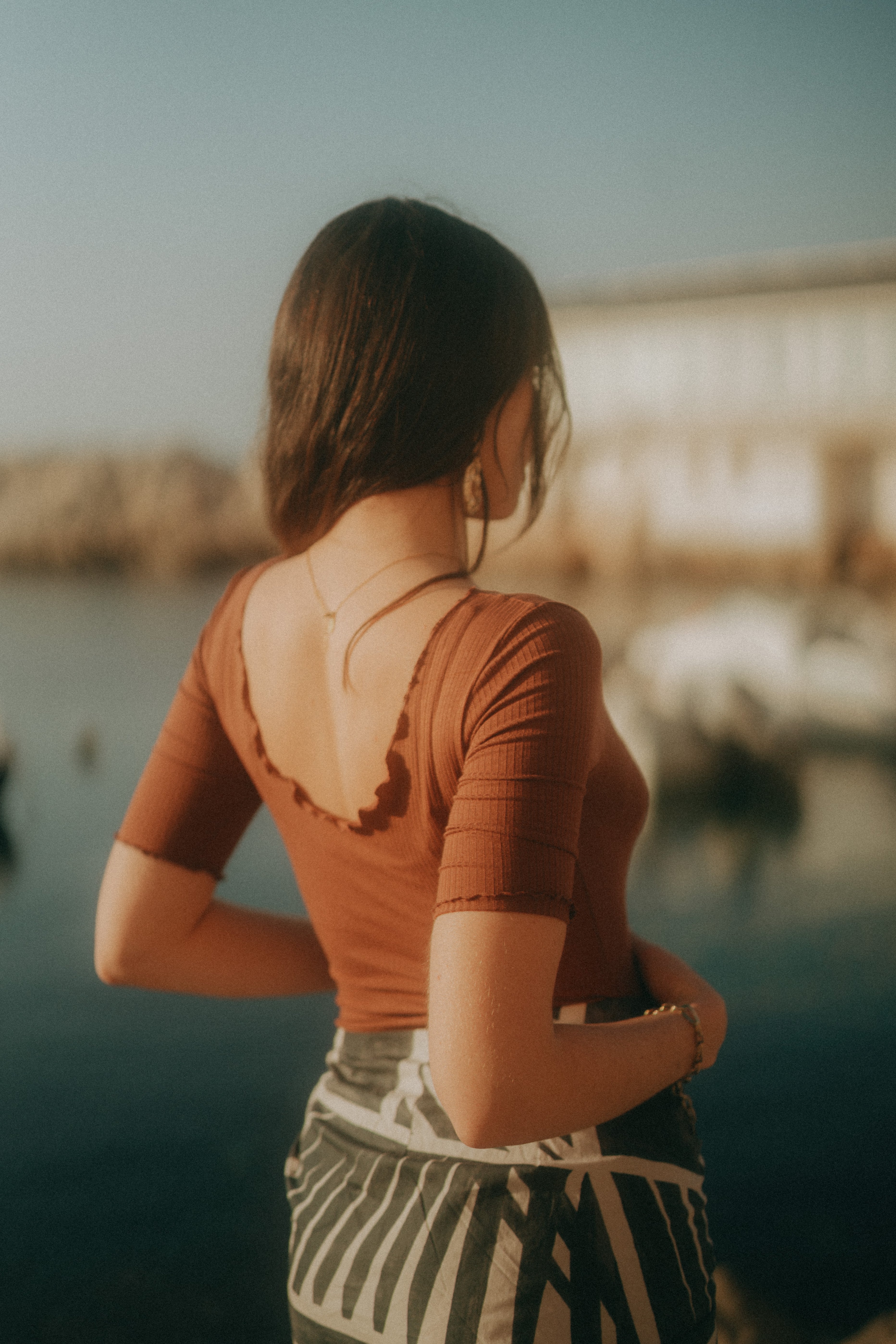 Body Clara manches courtes cannelle