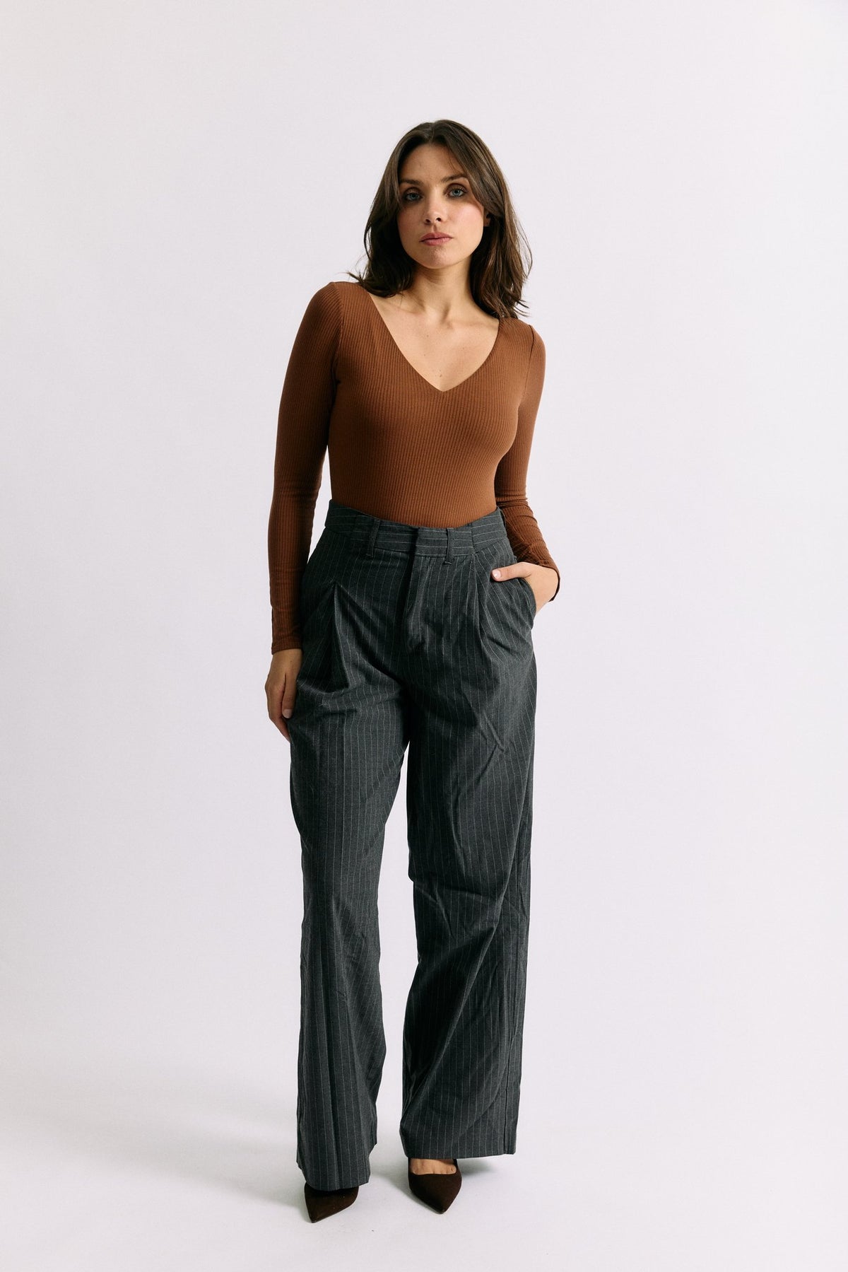 Body Céline cannelle Maline Bodywear, vue de face look complet collection seconde nature