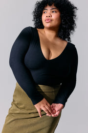 Body Céline noir Maline Bodywear, vue de face, collection Seconde Nature