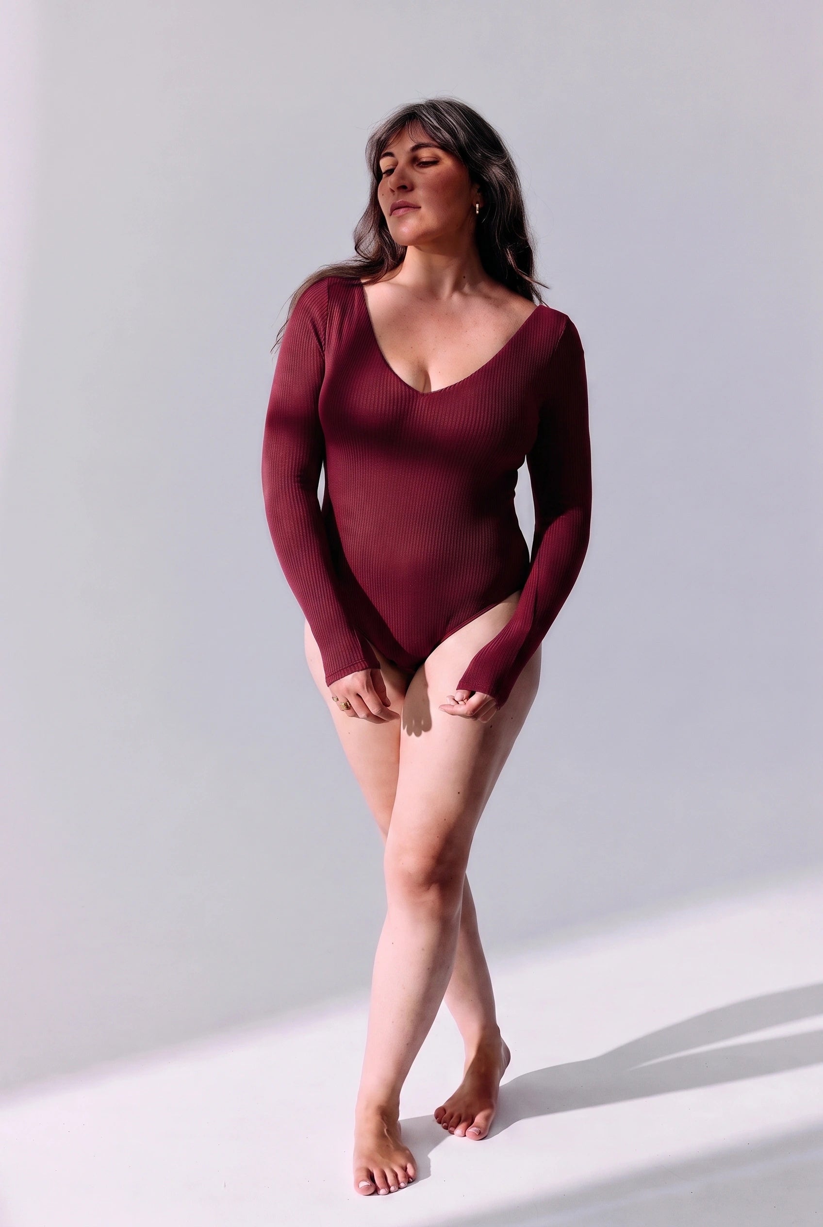 Body Céline rouge brique à brassière intégrée Maline Bodywear, vue de face