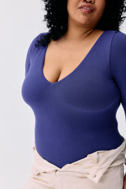 Body Céline violet améthyste Maline Bodywear, détail de la matière, collection Seconde Nature