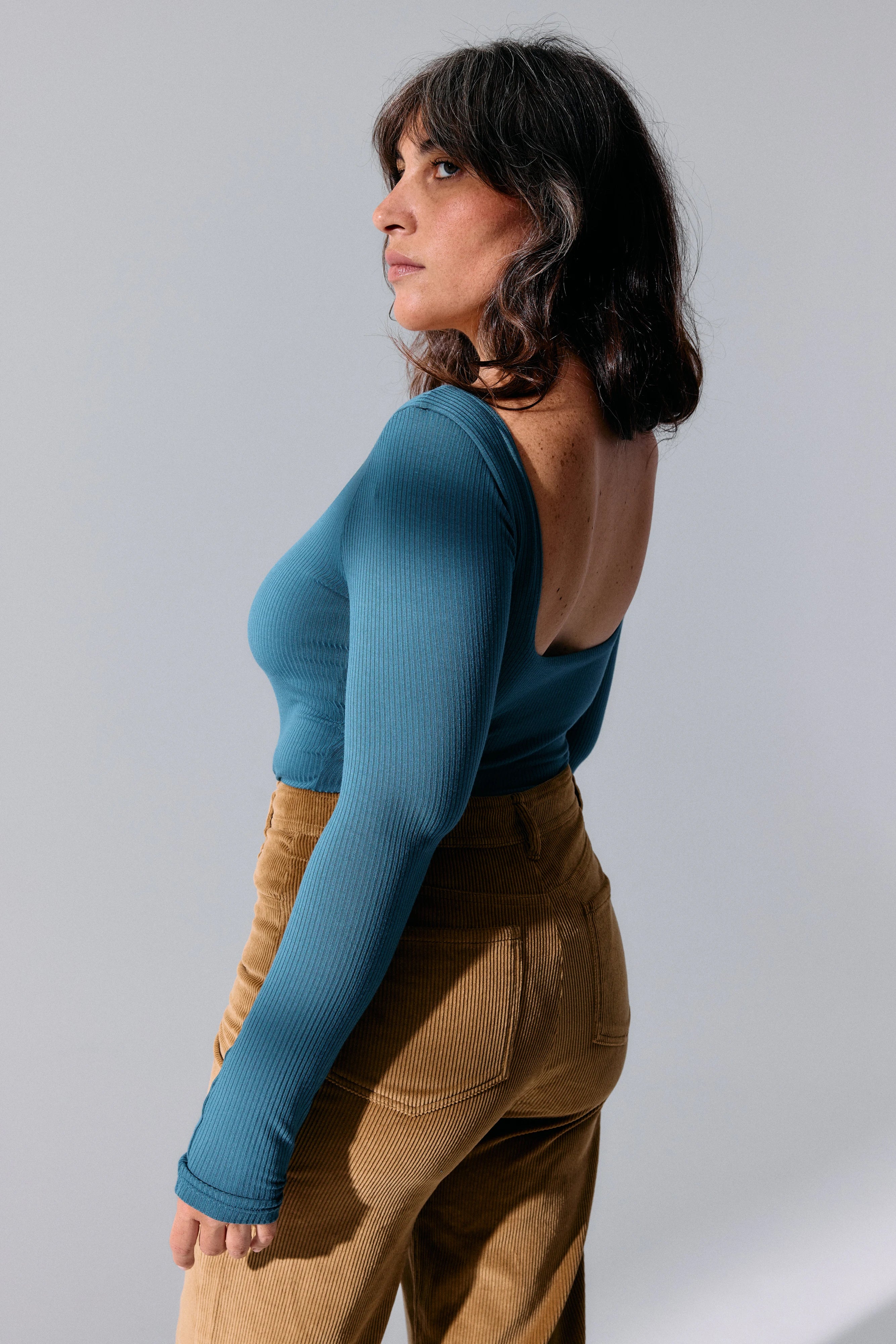 Body Flora bleu lagon Maline Bodywear, vue de dos, collection Seconde Nature