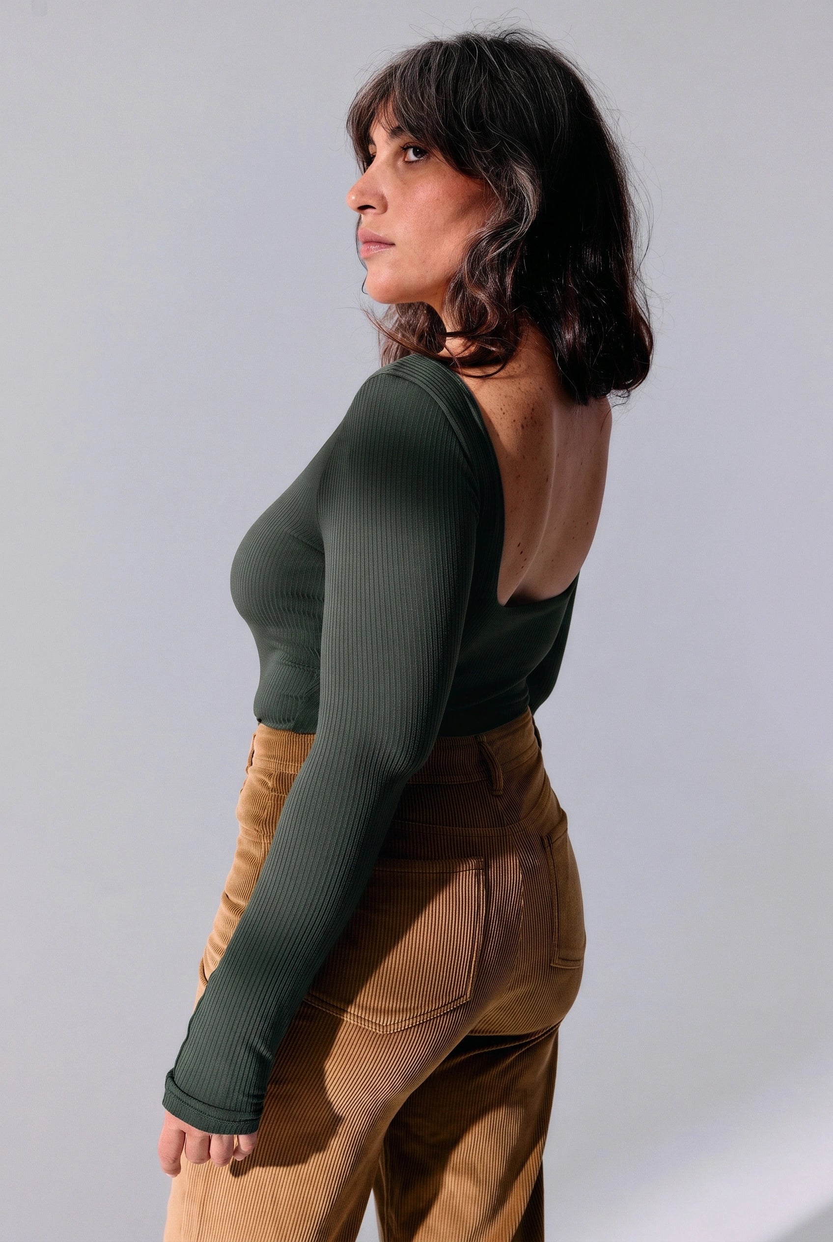 Body Flora vert sylve à brassière intégrée Maline Bodywear, vue de dos