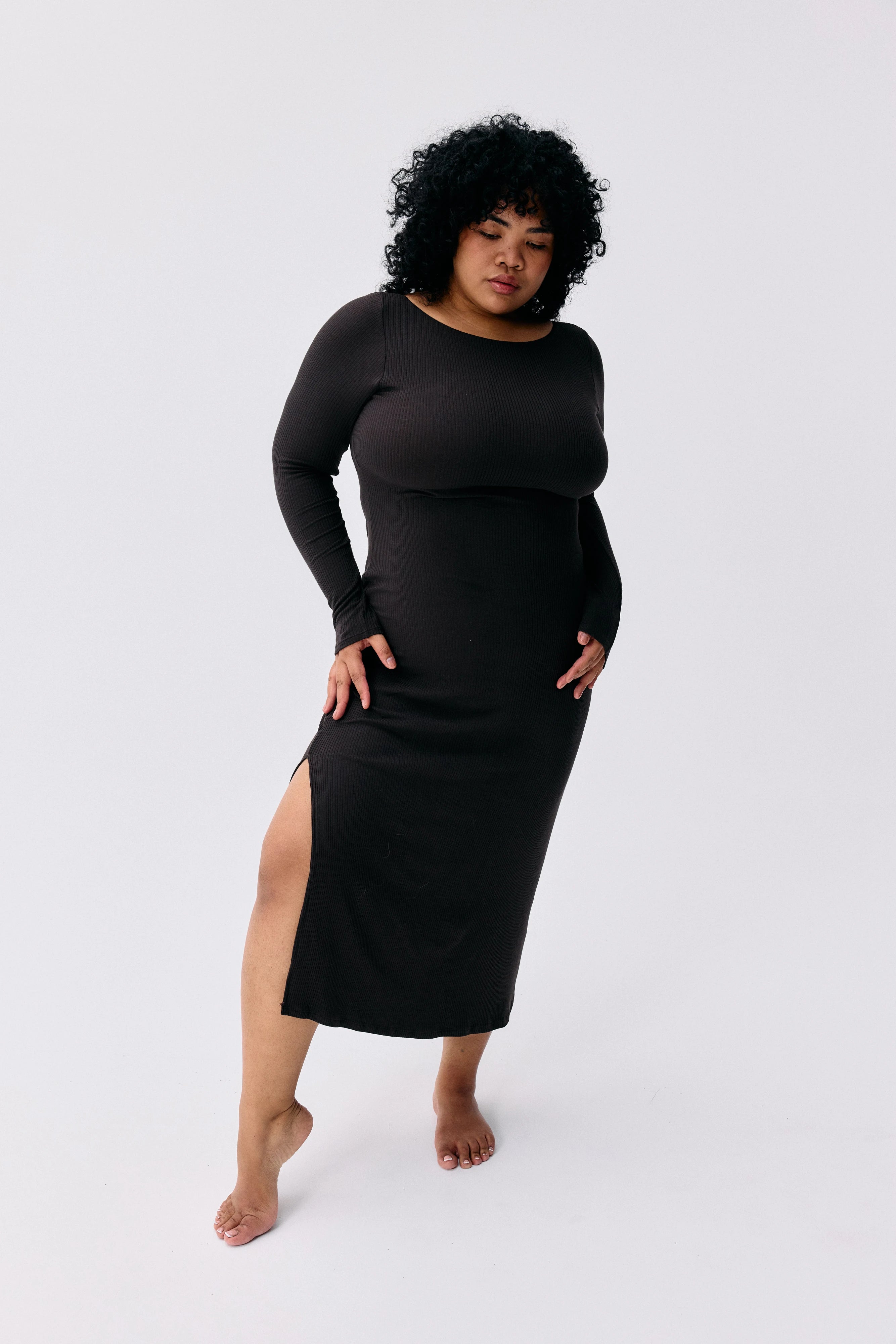 Robe Sélène truffe Maline Bodywear, vue de face, collection Seconde Nature