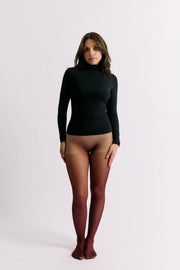 Top Léna noir Maline Bodywear, vue de face collection Seconde Nature