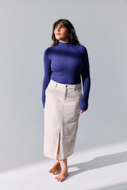 Top Léna violet améthyste Maline Bodywear, porté en look complet, collection Seconde Nature