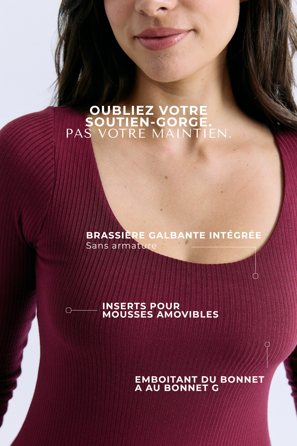 Robe Selene pinot Maline Bodywear, vue de face collection seconde nature focus maintien et brassière intégrée
